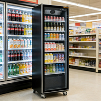 Réfrigérateur commercial vertical à 3 portes vitrées pour boissons, vitrine réfrigérée pour supermarché avec éclairage LED, présentoir de boissons