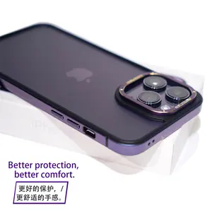 OEM paslanmaz çelik çerçeve koruyucu kapak için Iphone 15 pro max tampon Metal tampon Iphone için kılıf 14 Pro Max kamera koruyucu