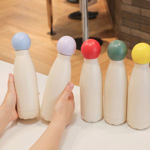 Bouteille d'eau sport en acier inoxydable de 400 ml/500 ml (17 oz) à double paroi isolée sous vide, forme bowling, avec logo personnalisé, idéale pour étudiants - Product Image 2