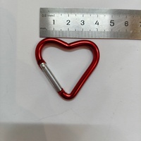 Porte-clés en forme de cœur, mini mousqueton en aluminium durable, à dégagement rapide, avec verrouillage automatique, forme en D, crochet à ressort