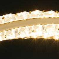 Lustre moderne en cristal nordique doré, longue bande en acrylique, luminaire suspendu linéaire pour salle à manger et salon