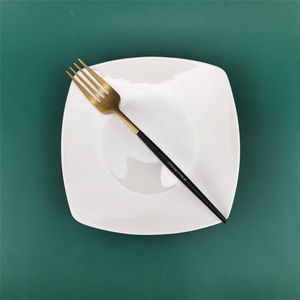 Juego de vajilla cuadrada de porcelana, blanco liso, grado ab, 16 Uds., venta al por mayor, China - Product Image 4