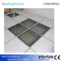 Plancher d'accès en verre transparent à charge élevée Lingding pour tour de contrôle d'aéroport et laboratoire à charge élevée Transparent