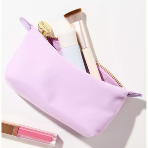 Bolsa de cosméticos de cuero PU suave ecológica, bolsa portátil con cremallera de 7,5 pulgadas para maquillaje de viaje, logotipo personalizable - Product Image 6