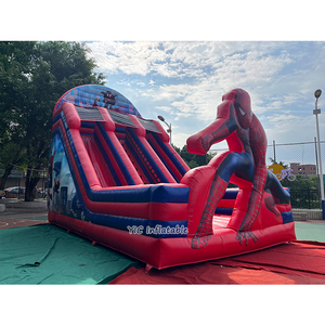 Tobogán Inflable Gigante de Spiderman, Tobogán Acuático de Grado Comercial, Tobogán Inflable Seco con Temática de Superhéroes para Alquiler en Eventos - Product Image 1