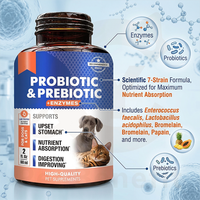 Gouttes Probiotiques pour Chiens et Chats Contenant des Probiotiques, des Prébiotiques et des Enzymes Digestives pour une Absorption Rapide et Favorisant la Santé Digestive des Chiens