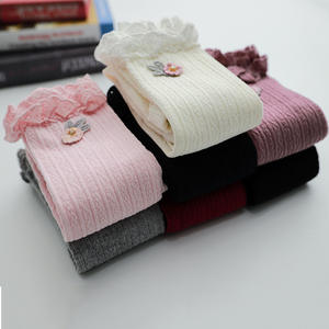 Mallas térmicas para niños de 5 colores de etiqueta privada, pantalones acanalados bonitos y cálidos para niñas pequeñas, mallas para bebés - Product Image 2