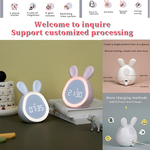 Lámpara LED de Conejo, Entrenador de Sueño, <span class=keywords><strong>Reloj</strong></span> Despertador Infantil de Silicona con Diseño de Conejo de Dibujos Animados - Product Image 2