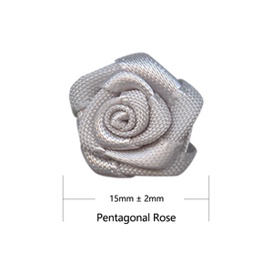 Atacado de Rosas de Fita de Cetim de Poliéster, Mini Flores, Apliques de Boutique, Suprimentos para Costura e Decoração, Artesanato DIY, Tecido para Halloween - Product Image 2
