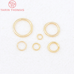 Venta al por mayor de accesorios de anillo conector de latón chapado en oro de 18K de alta calidad, tipo anillo de <span class=keywords><strong>salto</strong></span> circular y bucle cerrado, para pendientes y colgantes - Product Image 2