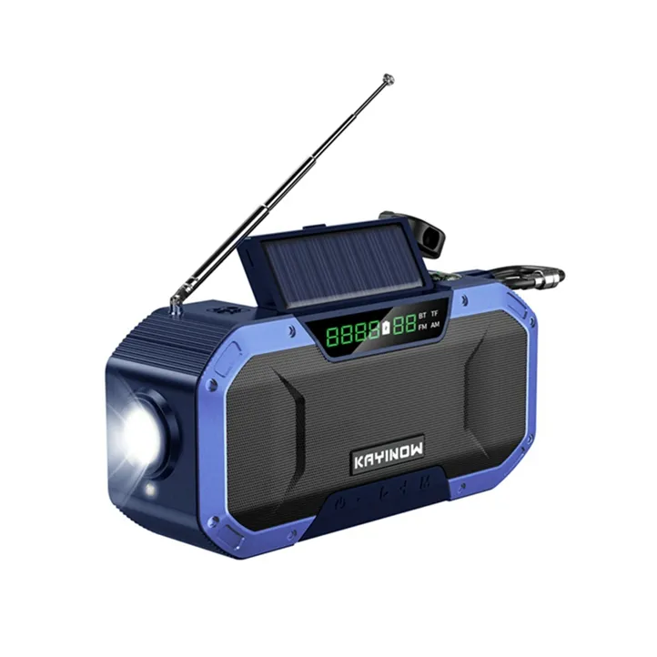AM Fm Radio Solar Speakers Px5 Waterproof for indoor outdoor hand Crank power usb Radio With Compass torch