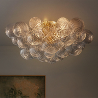 Lustre moderne en forme de globe pour intérieur, luminaire décoratif pour couloir, salon, éclairage de plafond, verre transparent, lampes de plafond de luxe