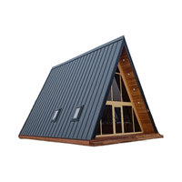 Structure préfabriquée en verre simple moderne minuscule chalet maison de camping mezzanine étage villa démonter le panneau sandwich en acier.