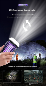 Lampe anti-moustiques rechargeable multifonctionnelle 3 en 1, lampe de camping Starlight avec lumière d'avertissement d'urgence SOS - Product Image 6