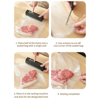 Machine à sceller sous vide rechargeable USB, mini, à commande tactile, en plastique, capacité 1,0 L, largeur de scellage 30 cm, faible bruit, économe en énergie, pour usage domestique