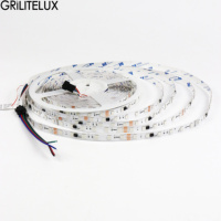Bande lumineuse LED 5050 RVB adressable individuellement WS2811 WS2812B WS2813 DC12V 24V 10mm PCB 60 LEDs/m bande de pixels programmable