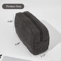 DICHOS Großräumige Sherpa-Teddy Weiche Polyester-Kosmetiktasche mit Reißverschluss Reise-Make-up-Tasche für Tägliche Aufbewahrung und Reisen