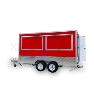 Catering Concession Food Trailers Fully Equipped Foodtruck Fast Food Cart Mobile Kitchen Food Truck With Full Kitchen Square