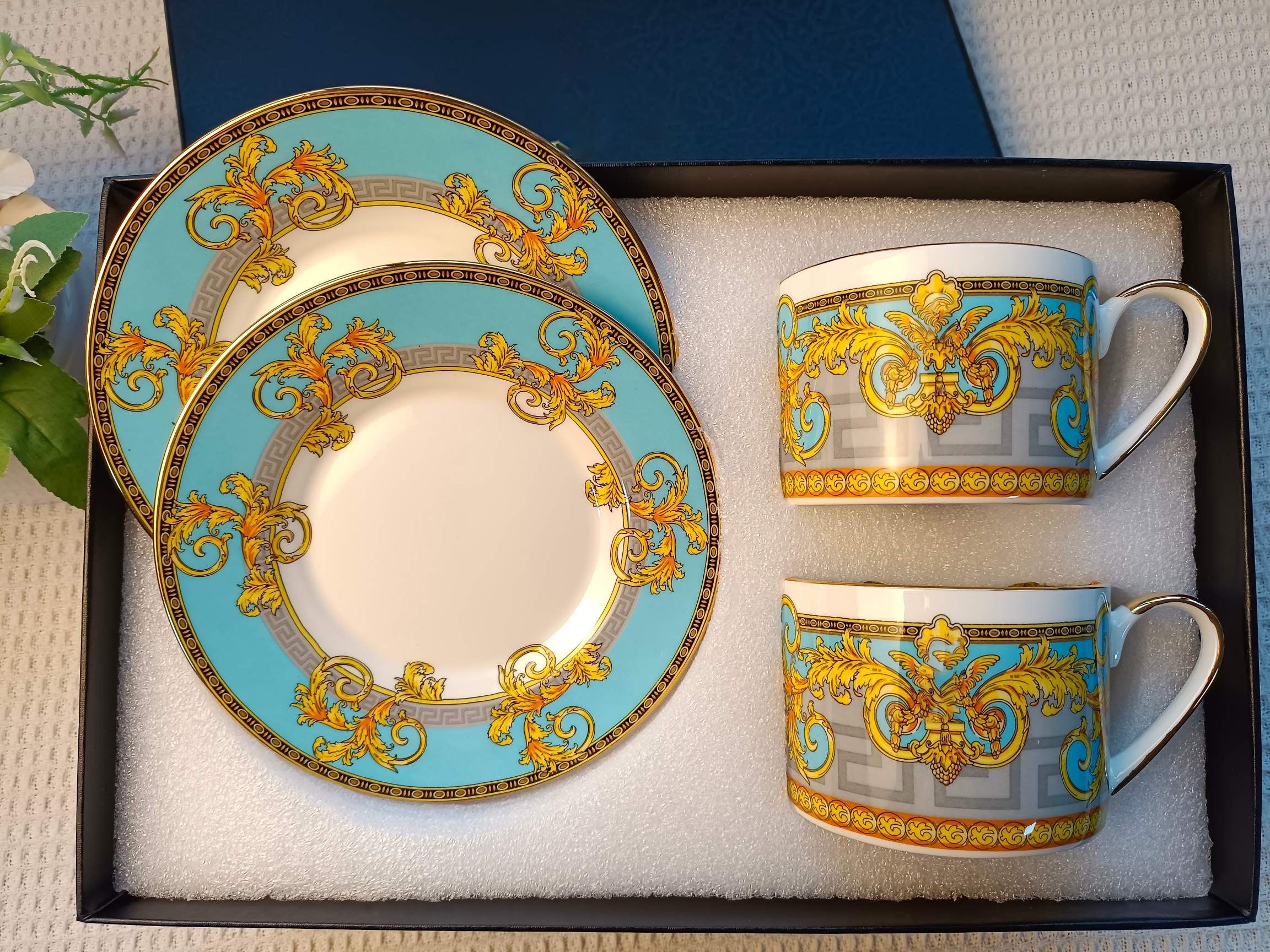 double cup and saucer