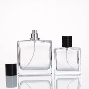 Flacon de parfum carré minimaliste 30ml 50ml 100ml en verre avec bouchon magnétique, logo personnalisable - Product Image 2