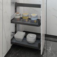ARTSTEEL Panier latéral coulissant moderne et écologique à 2 niveaux, 200 mm, glissière silencieuse, multifonction, pour armoire étroite, rangement de cuisine