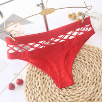 Celana Dalam Seksi Low-Waist Model G-String Berongga Solid Nyaman Lingerie Wanita Celana Dalam Renda