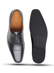 Chaussures Oxford en cuir pleine fleur importées pour hommes, à bout rond, avec fermeture à lacets, doublure en cuir DD et semelle Ortholite - Product Image 6