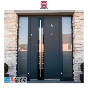 WANJIA Houses Exterior Modern Casement Door Aluminum Entry Doors Exterior Security Doors