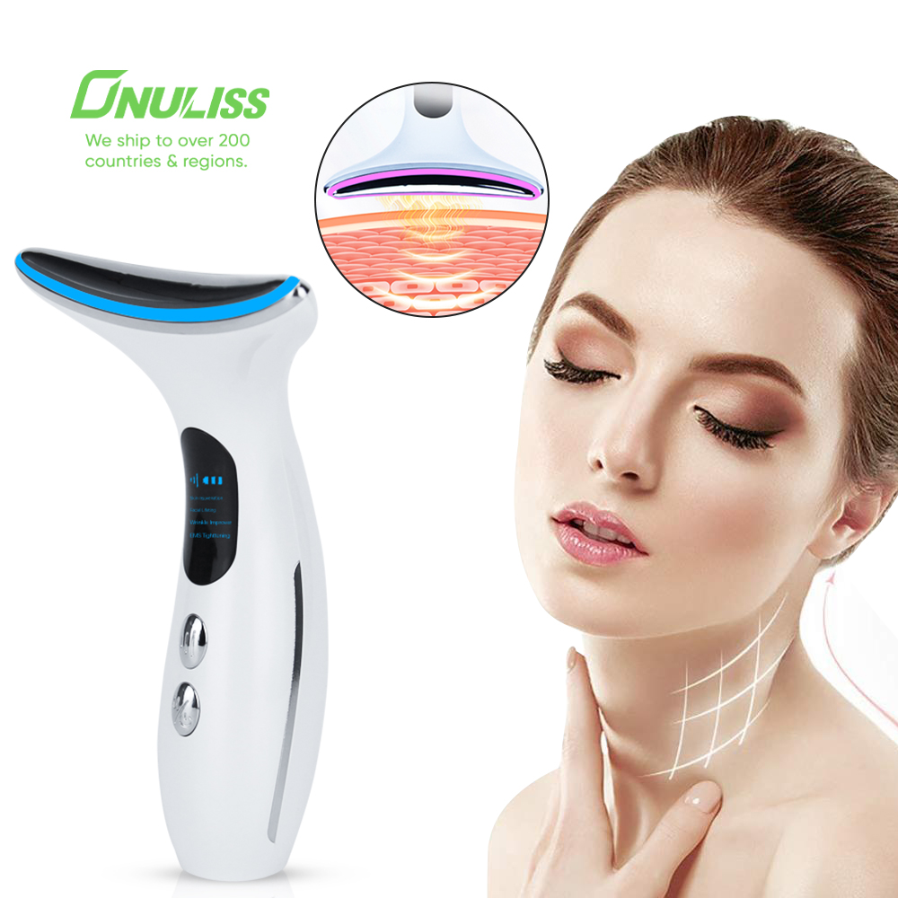 LED Therapy Face Lifting Machine Eye Facial Neck Massager Anti Aging Wrinkle Skin Face Lift Device