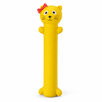 Jouet à mâcher couineur pour chien en latex naturel, forme jaune moderne, pour le nettoyage des dents, jouet de dentition souple pour petits/moyens chiens
