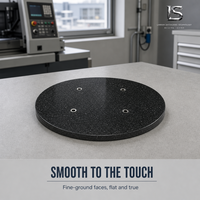 Disque circulaire en granit naturel solide LANSEN avec motif de trous de fixation pour base de table rotative, garantie 1 an
