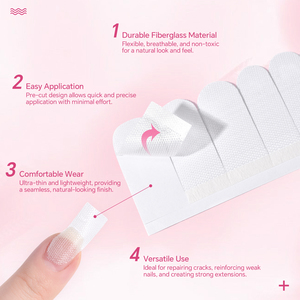 KADS Autocollants adhésifs en fibre de verre en forme de doigt, enveloppes de soie pour ongles, patchs de protection pour ongles, autocollants de renforcement pour ongles, outil pour ongles en gel - Product Image 5
