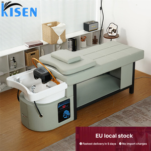 Kisen Europe Stock Lit de lavage de cheveux de luxe à circulation d'eau, lit de massage thaïlandais, plateau de thérapie japonaise pour salon de beauté - Product Image 5