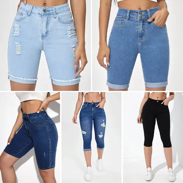 Оптовая продажа, женские джинсовые Короткие хлопковые джинсы, потертые джинсовые женские шорты в стиле ретро, случайные поставки