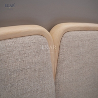 EKAR Lit King-Size moderne et minimaliste PM01B10 Lit doux de luxe inspiré du ginkgo avec rangement Style bois MDF pour meubles de chambre à coucher