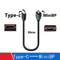 Lingable USB Tipe C laki-laki Ke Mini 8Pin USB 2.0 konverter kabel OTG 30CM untuk Nikon D7100 D7200 D7300 D750D 5100D 5200 D5300