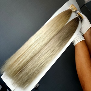 Extensiones de Cabello Humano Remy 100% de Dragonbeauty Factory, de 10 a 30 Pulgadas, de Alta Calidad, Rusas, con Cinta Adhesiva, Color Rubio Balayage Degradado Natural - Product Image 1