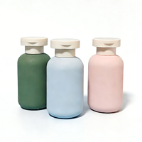 Bouteilles d'échantillons de lotion en plastique souple HDPE personnalisées de 100 ml, rondes, à presser, avec bouchon à vis et capuchon rabattable
