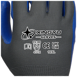 Guanti XINGYU Rivestiti in Nitrile Blu, Resistenti agli Strappi, Leggeri e Flessibili, Guanti da Meccanico per Lavori Auto, Guanti di Sicurezza - Product Image 5