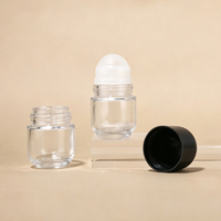 Bouteilles en verre pour cosmétiques de grande taille avec logo personnalisé, couleur personnalisée, 50 ml, avec bouchons à vis noirs, bille roulante en plastique