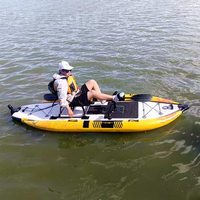 Kayak à pédales gonflable, système de pédales à économie d'effort, bateau gonflable portable pour la pêche en plein air