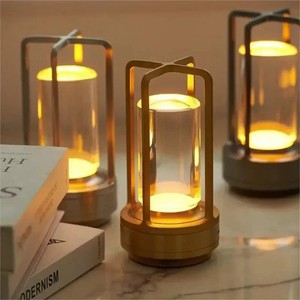 No Button Cordless <strong>Lantern</strong> Table <strong>Lamp</strong> Type C RechargeableTouch Control Camping Restaurant Bar - Product Image 1