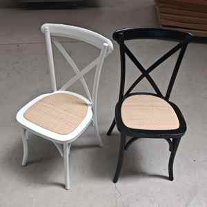 Chaises empilables robustes <span class=keywords><strong>de</strong></span> style rustique <span class=keywords><strong>de</strong></span> qualité commerciale à dossier en X pour réceptions <span class=keywords><strong>de</strong></span> mariage romantiques - Product Image 5