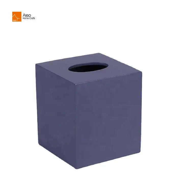 Custom Hotel Modern Bathroom Accessories set Resin Gray Tissue Boxes dining table Napkins box cube tissue holders for hotel
