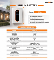 Batterie domestique murale LiFePO4 5,12 kWh 51,2 V 100 Ah en gros, 6000+ cycles, certifiée CE UN38.3 pour système de stockage d'énergie solaire