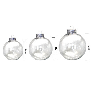 Décorations de sapin de Noël : boules de Noël transparentes, décorations suspendues de Noël : boules transparentes en plastique - Product Image 4