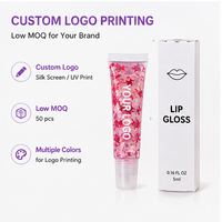 Gloss à lèvres hydratant à paillettes étoiles RTS 10ml, effet brillant, tube souple, 13 couleurs, faible MOQ, vente en gros, logo personnalisé
