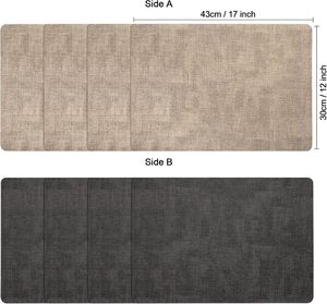 Myir JUN Dual Sided Faux Leather Square <strong>Placemats</strong> <strong>Set</strong> <strong>of</strong> <strong>6</strong> Non-Slip &amp; Washable (Gray Beige) Indoor/Outdoor Use - Product Image 2