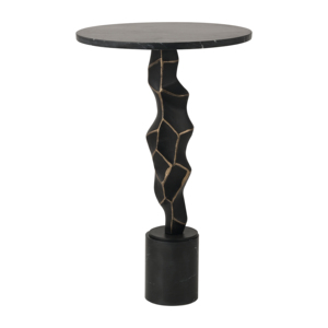 Tavolino Laterale con Base Scultorea Intrecciata e Piano Rotondo Texturizzato, Pezzo d'Arredo Moderno per Soggiorno o Arredamento Casa - Product Image 2