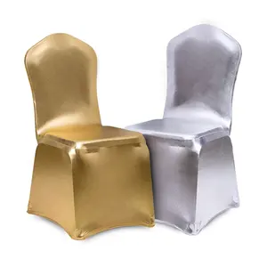 Düğün metalik altın gümüş evrensel streç spandex ziyafet sandalye kılıfı